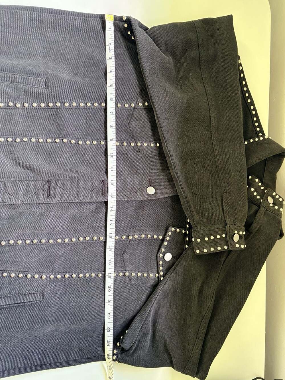 POL Studded Black Denim Jacket | Western Chic Oversized | Ladies Medium - Picture 4 of 10